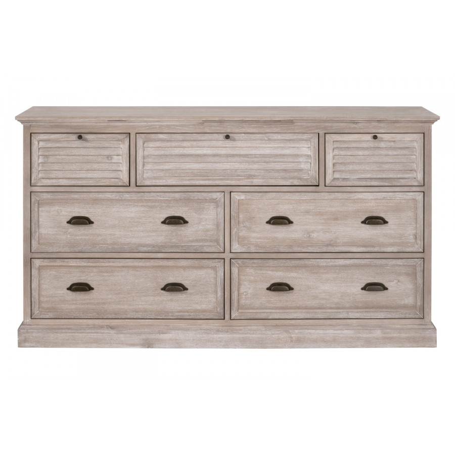Essentials - Traditions Eden 7-Drawer Media Dresser in Natural Gray Acacia