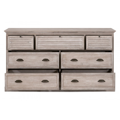 Essentials - Traditions Eden 7-Drawer Media Dresser in Natural Gray Acacia