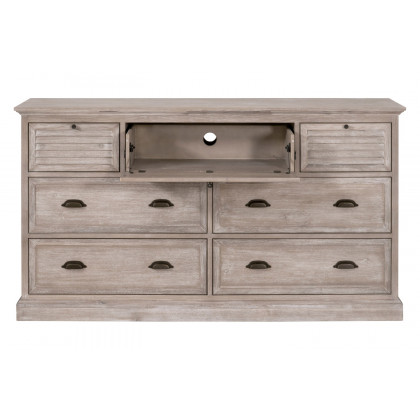 Essentials - Traditions Eden 7-Drawer Media Dresser in Natural Gray Acacia