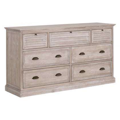 Essentials - Traditions Eden 7-Drawer Media Dresser in Natural Gray Acacia