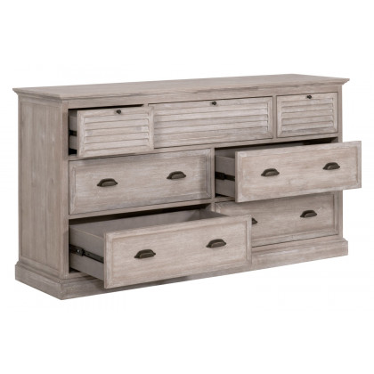 Essentials - Traditions Eden 7-Drawer Media Dresser in Natural Gray Acacia