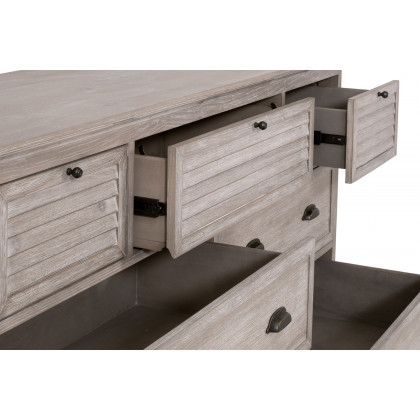Essentials - Traditions Eden 7-Drawer Media Dresser in Natural Gray Acacia