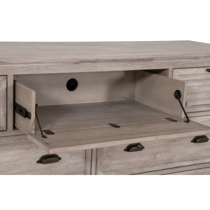 Essentials - Traditions Eden 7-Drawer Media Dresser in Natural Gray Acacia