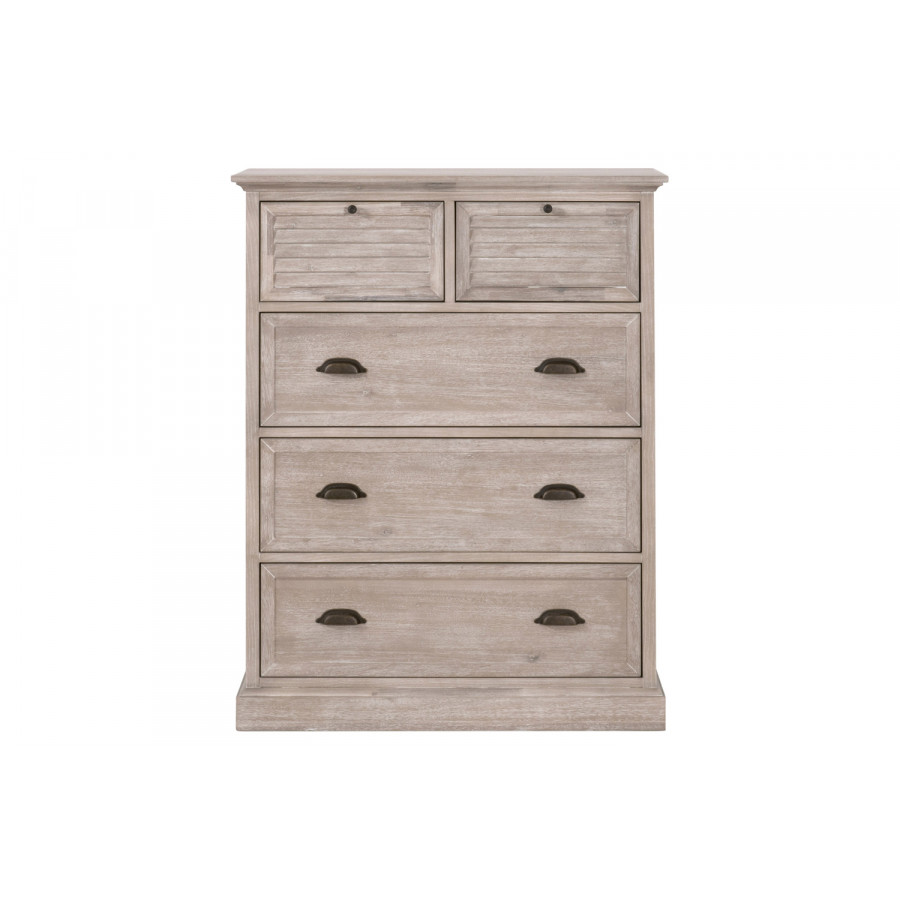 Essentials - Eden 5-Drawer High Chest in Natural Gray Acacia