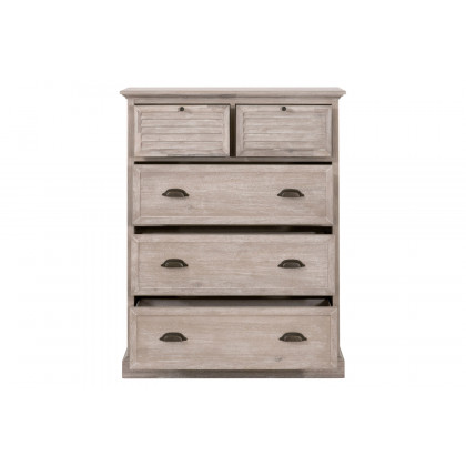 Essentials - Eden 5-Drawer High Chest in Natural Gray Acacia