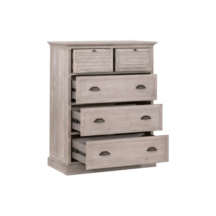 Essentials - Eden 5-Drawer High Chest in Natural Gray Acacia