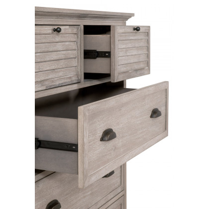 Essentials - Eden 5-Drawer High Chest in Natural Gray Acacia