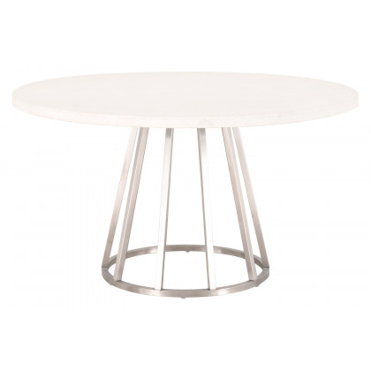 Essentials Traditions Turino 54" Round Dining Table Concrete Top - White Concrete