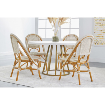 Essentials Traditions Turino 54" Round Dining Table Concrete Top - White Concrete