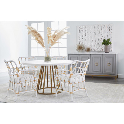 Essentials Traditions Turino 54" Round Dining Table Concrete Top - White Concrete