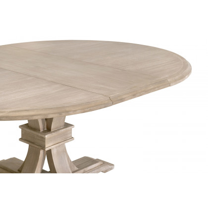 Essentials Traditions Devon 54" Round Extension Dining Table - Natural Gray