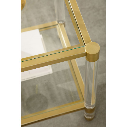 Essentials - Traditions Nouveau End Table in Brushed Brass