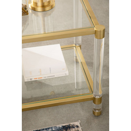 Essentials - Traditions Nouveau End Table in Brushed Brass