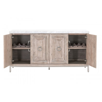Essentials Traditions Azure Carrera Media Sideboard - Natural Gray