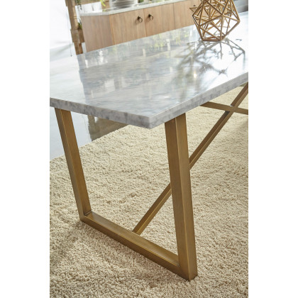 Essentials - Traditions Carrera Dining Table in Brushed Gold