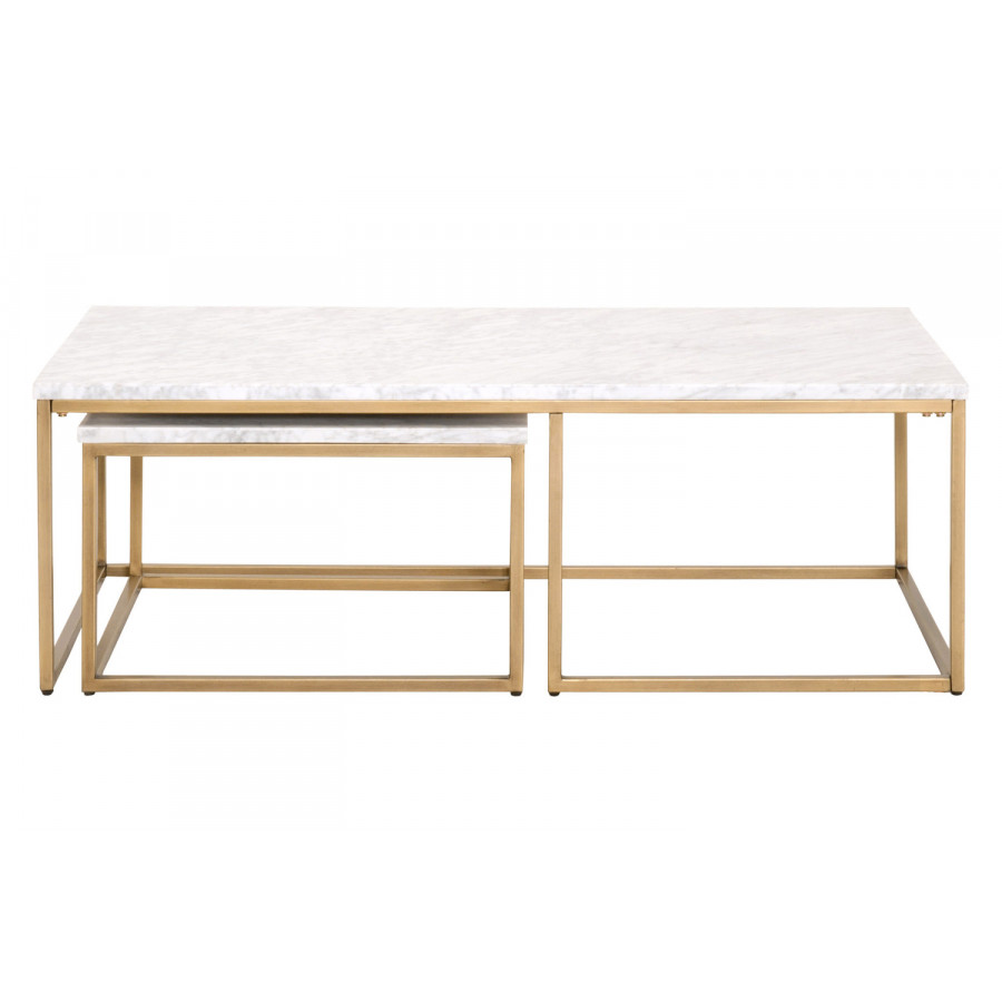 Essentials - Traditions Carrera Nesting Coffee Table in Brushed Gold
