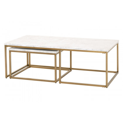 Essentials - Traditions Carrera Nesting Coffee Table in Brushed Gold