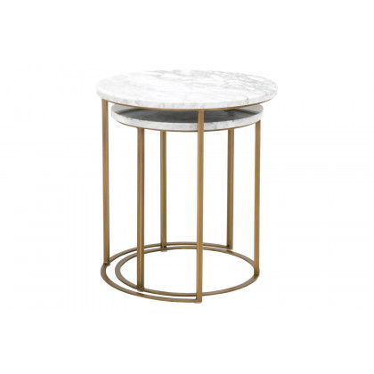 Essentials - Traditions Carrera Round Nesting Accent Table in Brushed Gold