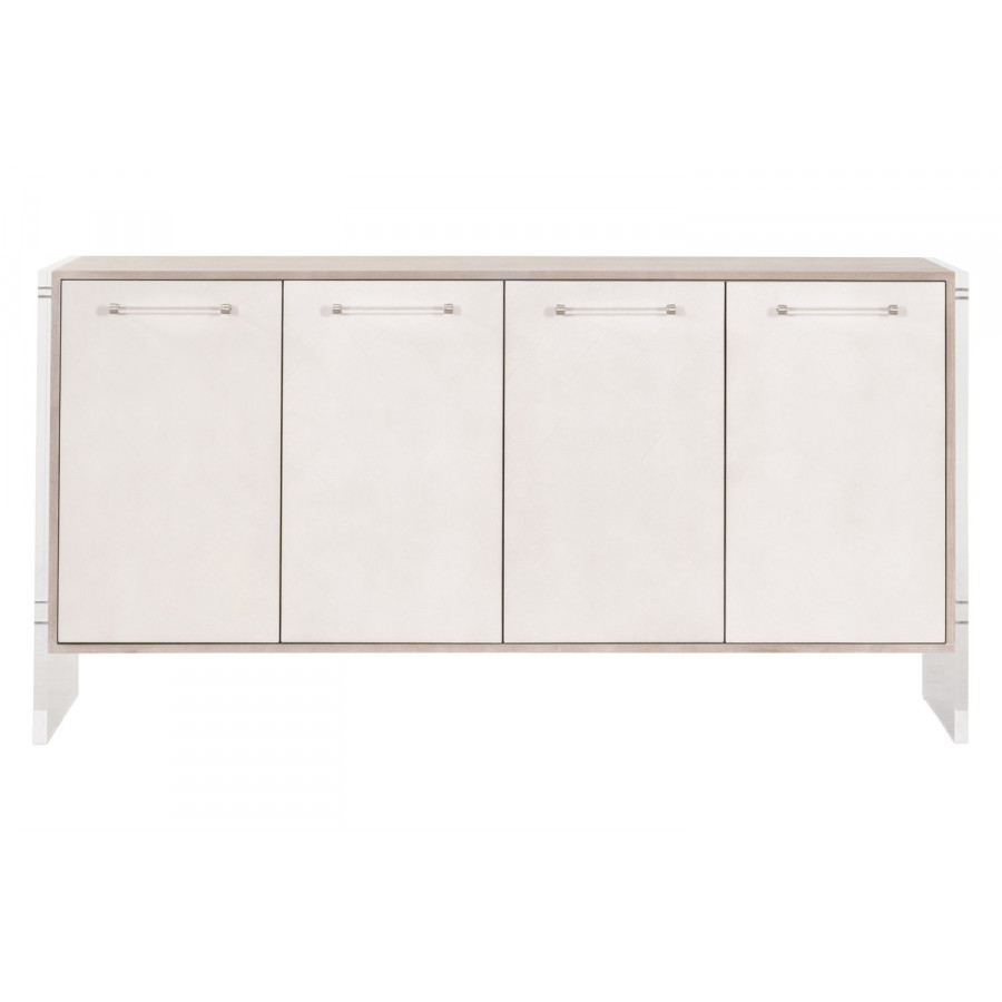 Essentials - Traditions Lorin Shagreen Media Sideboard in Pearl Shagreen