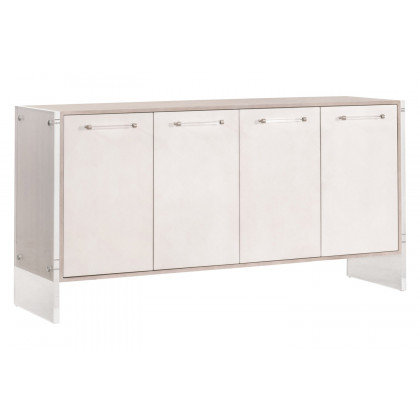 Essentials - Traditions Lorin Shagreen Media Sideboard in Pearl Shagreen