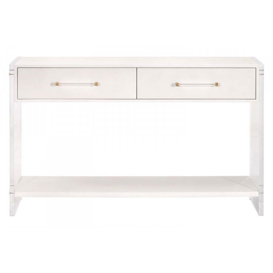 Essentials - Traditions Sonia Shagreen Console Table in Pearl Shagreen