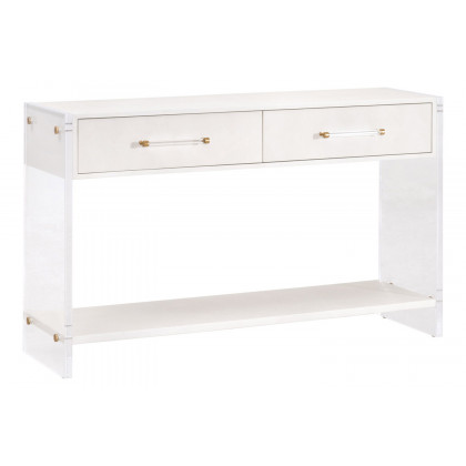 Essentials - Traditions Sonia Shagreen Console Table in Pearl Shagreen