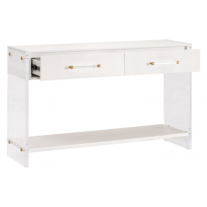 Essentials - Traditions Sonia Shagreen Console Table in Pearl Shagreen