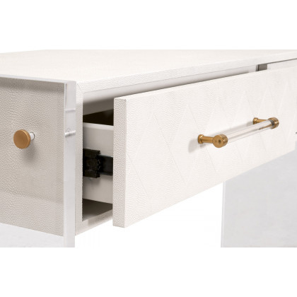 Essentials - Traditions Sonia Shagreen Console Table in Pearl Shagreen