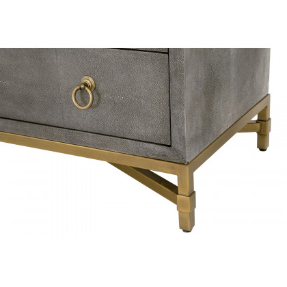 Essentials - Traditions Strand Shagreen 3-Drawer Nightstand