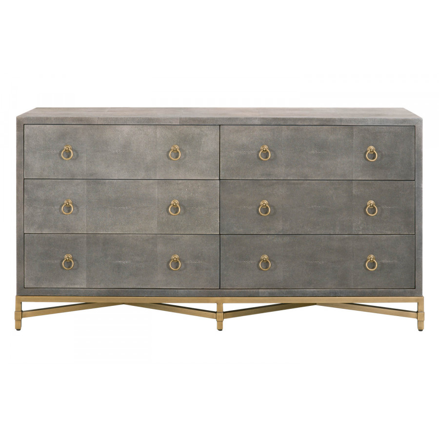 Essentials - Traditions Strand Shagreen 6-Drawer Double Dresser