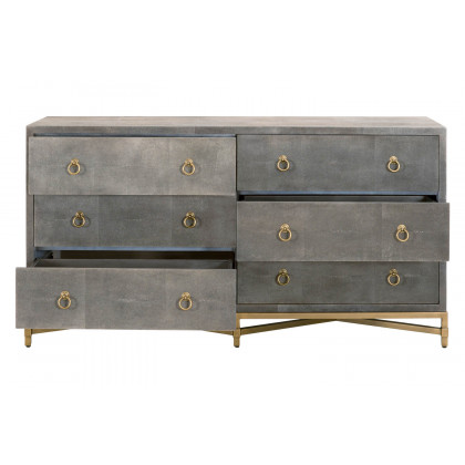 Essentials - Traditions Strand Shagreen 6-Drawer Double Dresser
