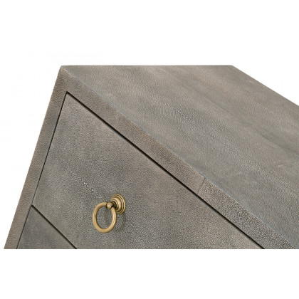 Essentials Traditions Strand Shagreen 6-Drawer Double Dresser - Gray Shagreen, Brushed Gold