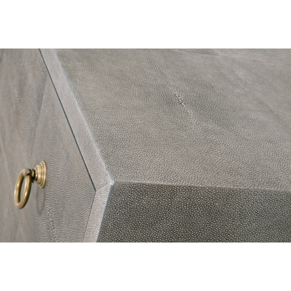Essentials Traditions Strand Shagreen 6-Drawer Double Dresser - Gray Shagreen, Brushed Gold