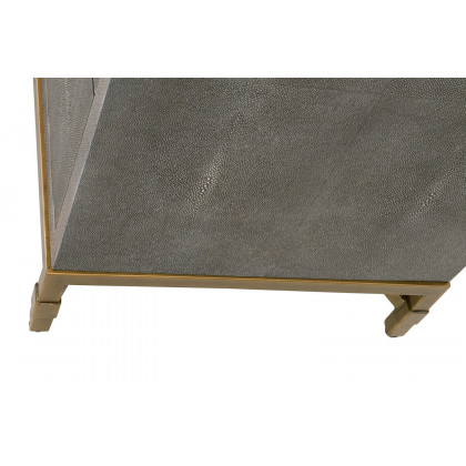 Essentials Traditions Strand Shagreen 6-Drawer Double Dresser - Gray Shagreen, Brushed Gold
