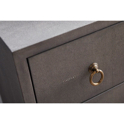 Essentials Traditions Strand Shagreen 6-Drawer Double Dresser - Gray Shagreen, Brushed Gold