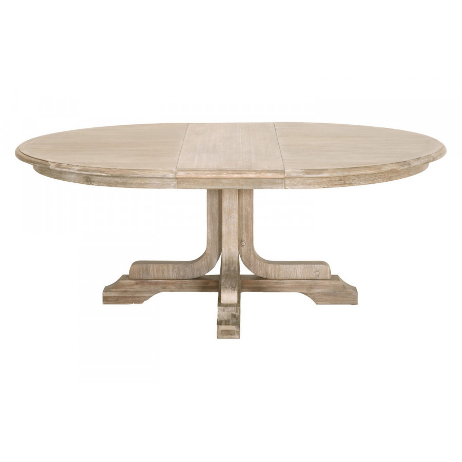 Essentials - Traditions Torrey 60" Round Extension Dining Table in Natural Gray