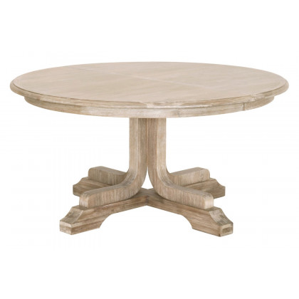 Essentials - Traditions Torrey 60" Round Extension Dining Table in Natural Gray