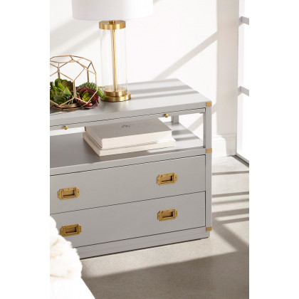 Essentials Traditions Bradley 2-Drawer Nightstand - Dove Gray