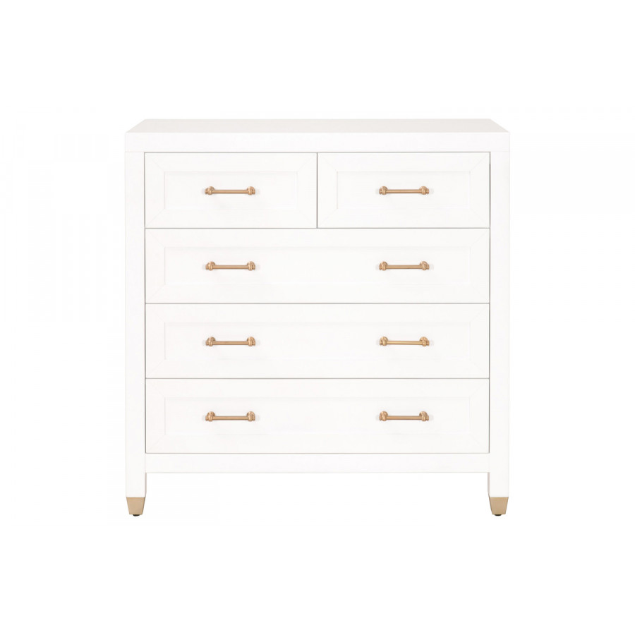 Essentials Stella 5-Drawer High Chest - Matte White