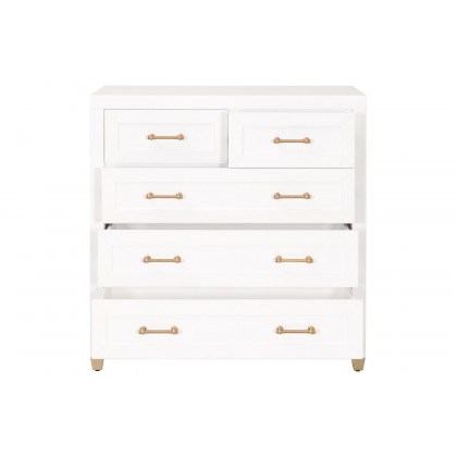 Essentials Stella 5-Drawer High Chest - Matte White