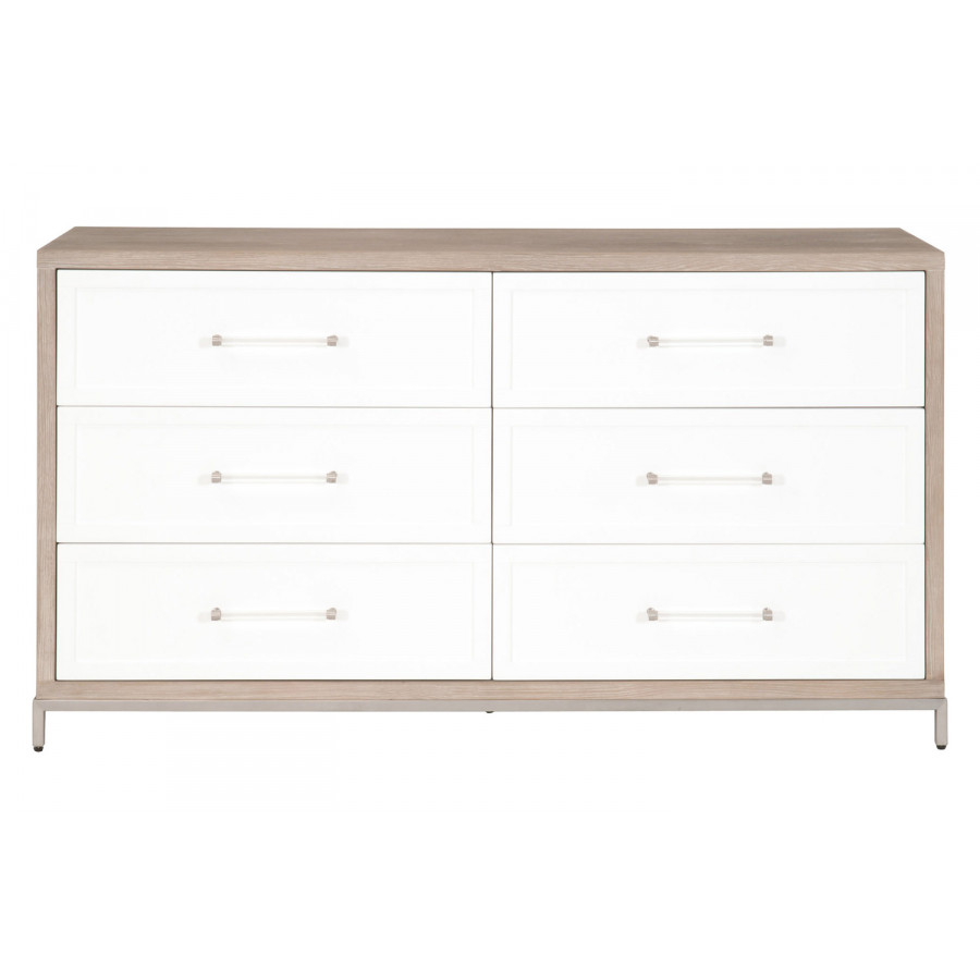 Essentials - Traditions Wrenn 6-Drawer Double Dresser in Natural Gray