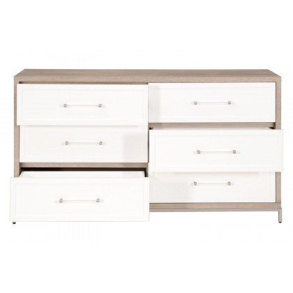 Essentials - Traditions Wrenn 6-Drawer Double Dresser in Natural Gray