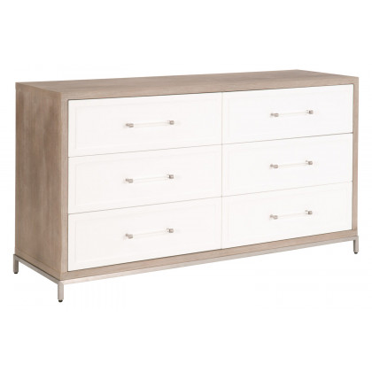 Essentials - Traditions Wrenn 6-Drawer Double Dresser in Natural Gray