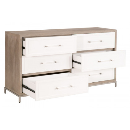 Essentials - Traditions Wrenn 6-Drawer Double Dresser in Natural Gray