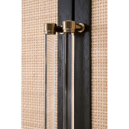 Essentials Holland Media Chest - Brushed Black Natural Rattan