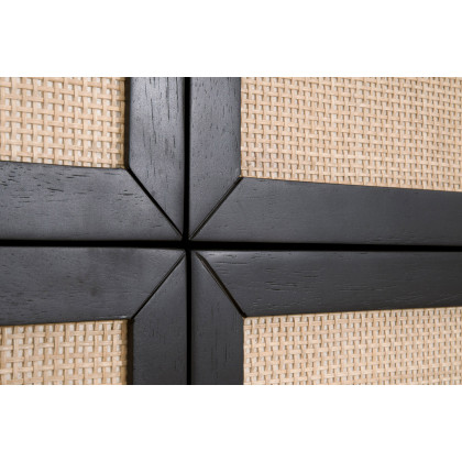 Essentials Traditions Holland 6-Drawer Double Dresser - Brushed Black Natural Rattan