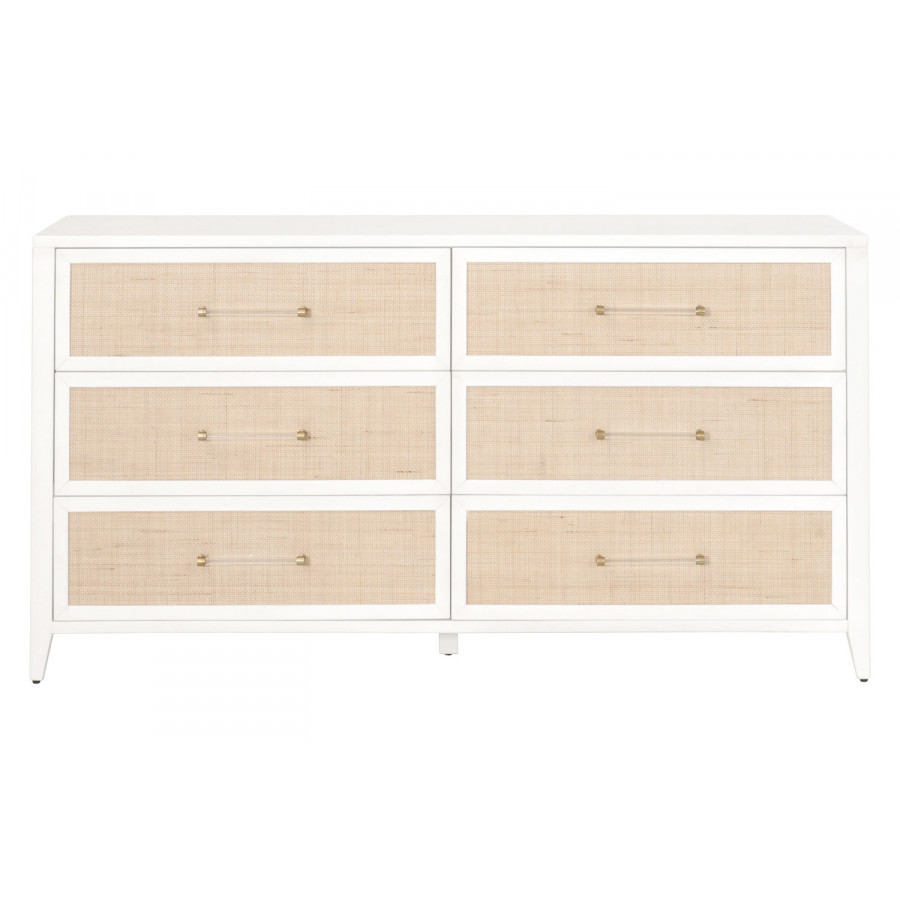 Essentials Traditions Holland 6-Drawer Double Dresser - Matte White