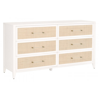 Essentials Traditions Holland 6-Drawer Double Dresser - Matte White