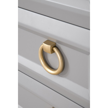 Essentials Traditions Azure Carrera 6-Drawer Double Dresser - Dove Gray, White Carrera Marble, Brushed Gold