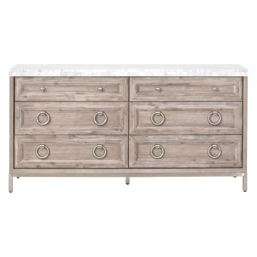 Essentials - Traditions Azure Carrera 6-Drawer Double Dresser